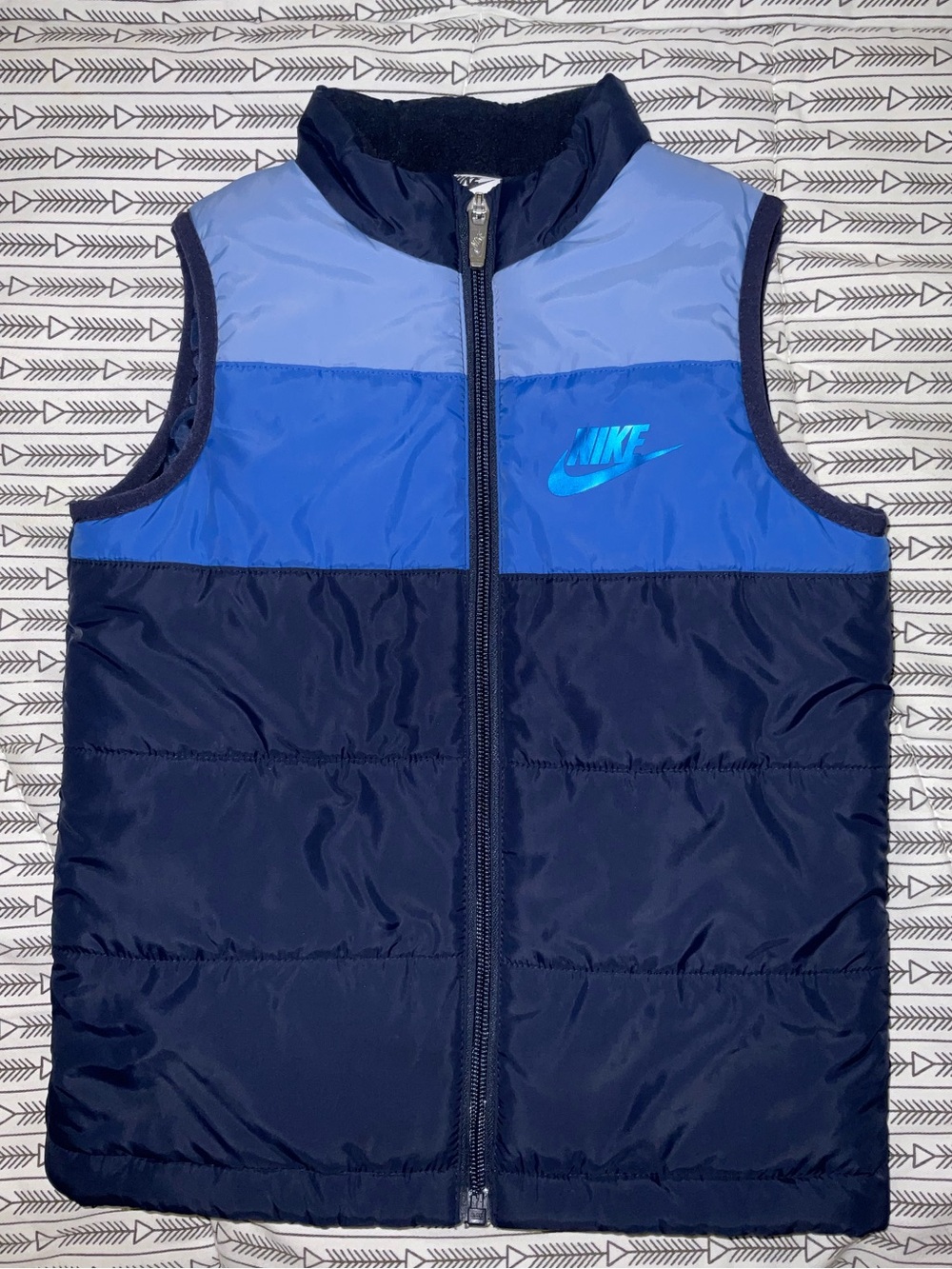 Nike Kids Navy & Royal Blue Colorblock Puffer Vest